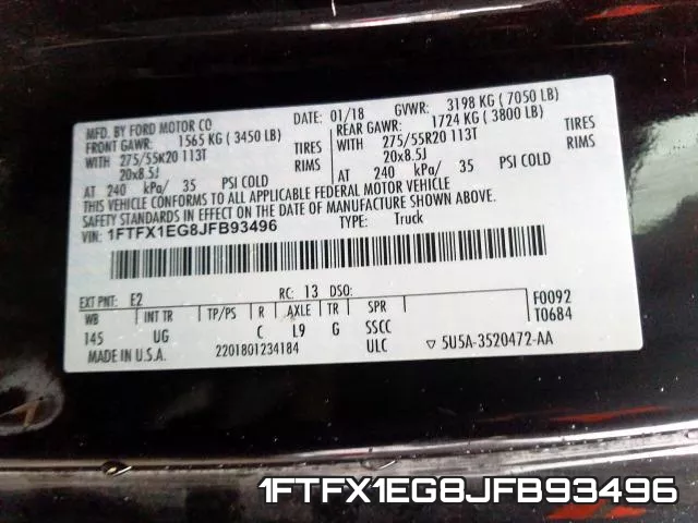 1FTFX1EG8JFB93496 фото 2