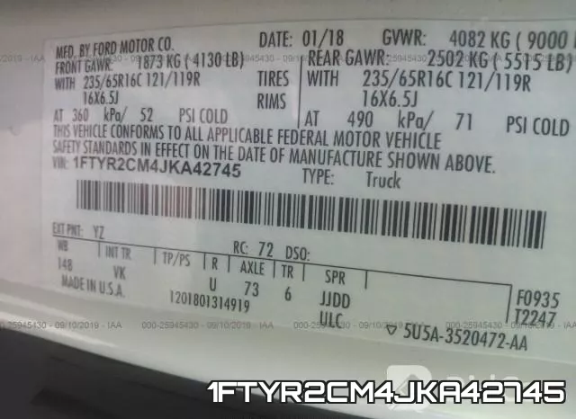 1FTYR2CM4JKA42745 фото 9