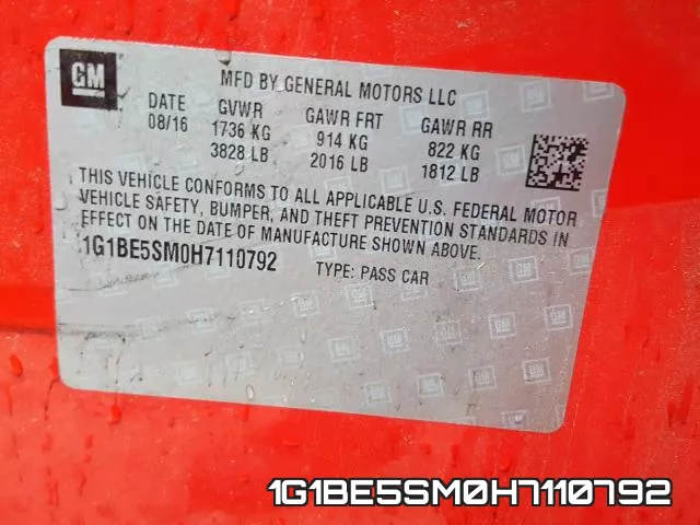 1G1BE5SM0H7110792 фото 2
