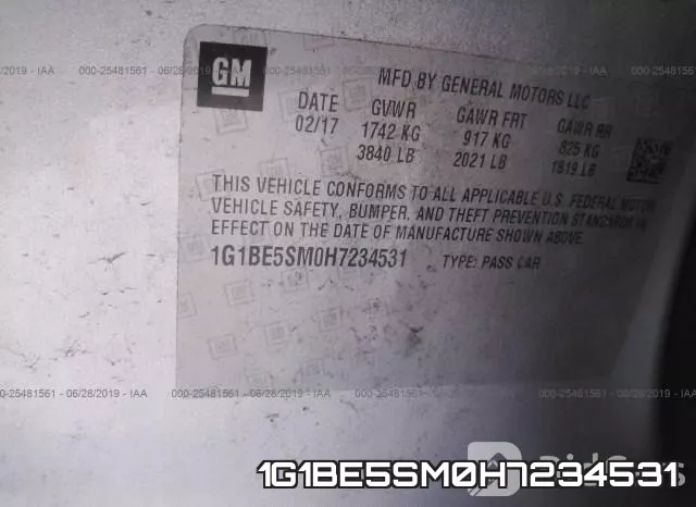 1G1BE5SM0H7234531 фото 10