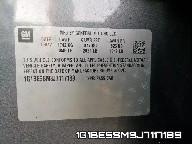 1G1BE5SM3J7117189 фото 2