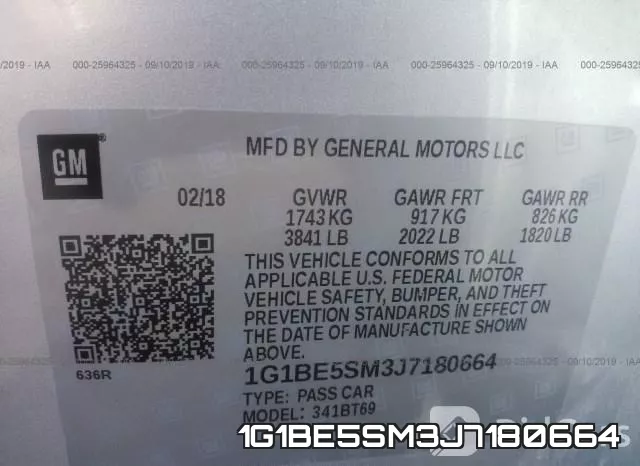 1G1BE5SM3J7180664 фото 9