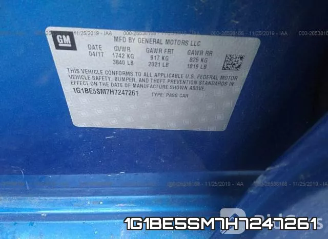 1G1BE5SM7H7247261 фото 7