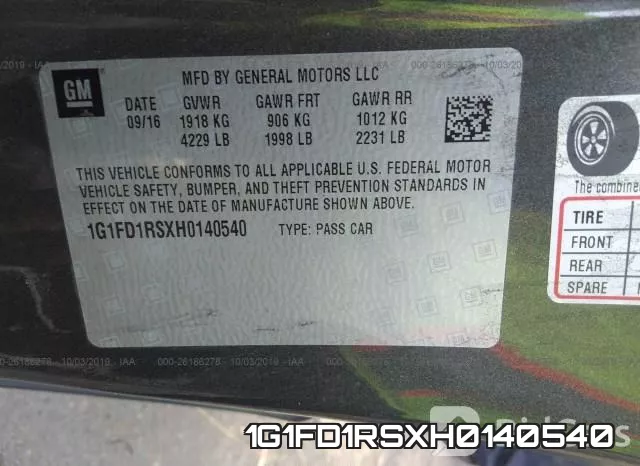 1G1FD1RSXH0140540 фото 10
