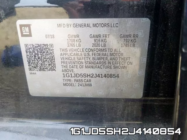 1G1JD5SH2J4140854 фото 2