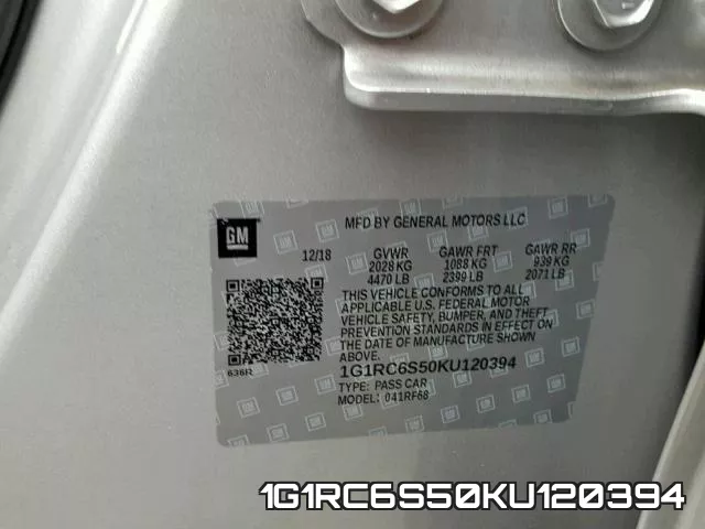 1G1RC6S50KU120394 фото 2