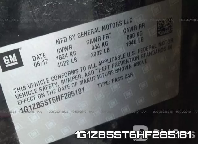 1G1ZB5ST6HF285181 фото 9