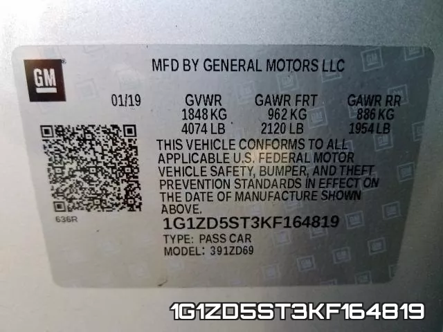 1G1ZD5ST3KF164819 фото 2