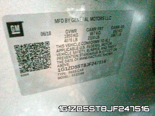 1G1ZD5ST8JF247516 фото 2