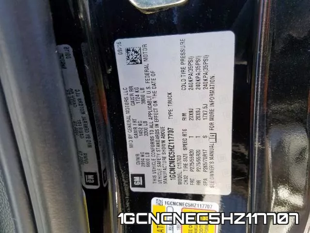 1GCNCNEC5HZ117707 фото 2