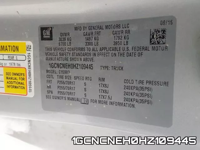 1GCNCNEH0HZ109445 фото 2