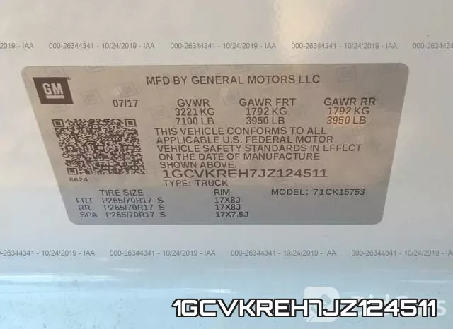 1GCVKREH7JZ124511 фото 9