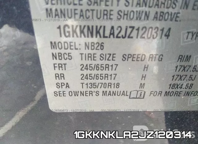 1GKKNKLA2JZ120314 фото 10