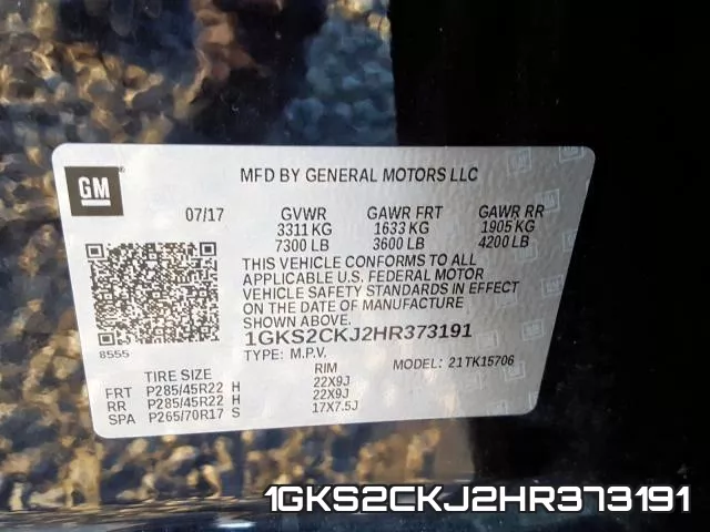 1GKS2CKJ2HR373191 фото 2
