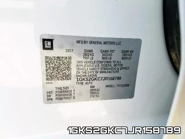 1GKS2GKC7JR158789 фото 2