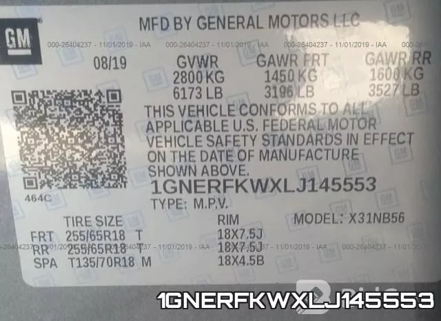 1GNERFKWXLJ145553 фото 10