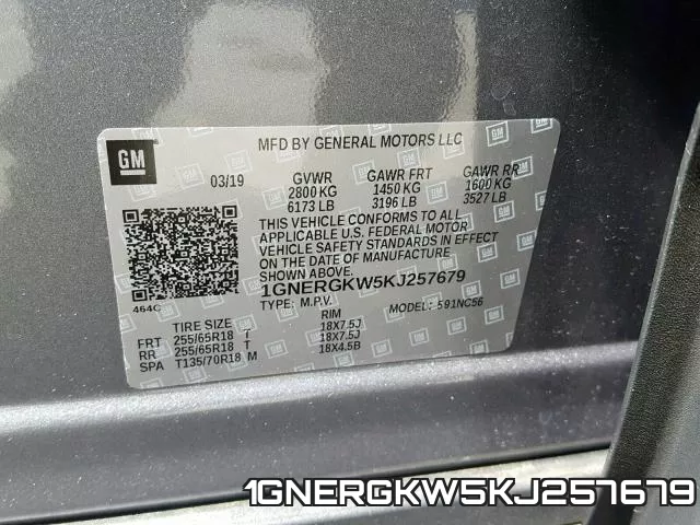 1GNERGKW5KJ257679 фото 2