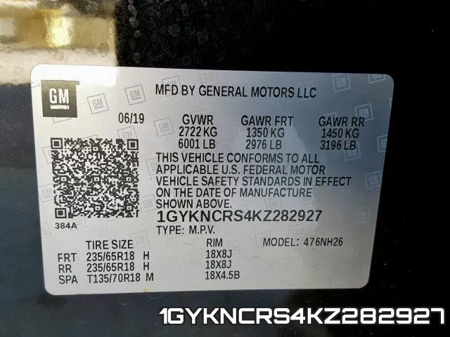 1GYKNCRS4KZ282927 фото 2