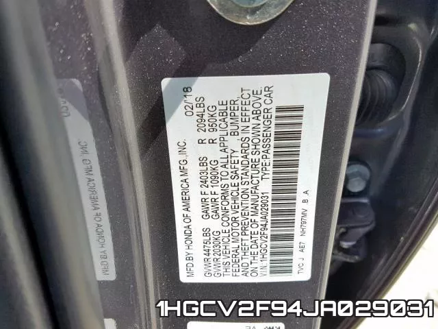 1HGCV2F94JA029031 фото 2