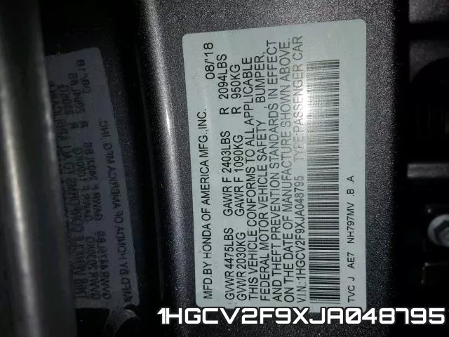 1HGCV2F9XJA048795 фото 2