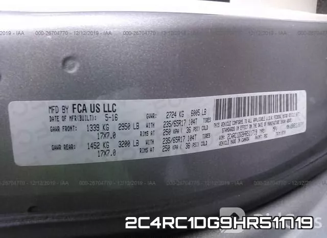2C4RC1DG9HR511719 фото 9