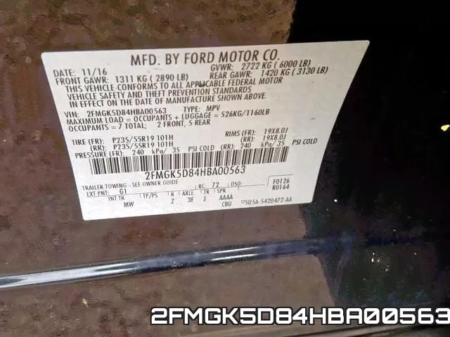 2FMGK5D84HBA00563 фото 2