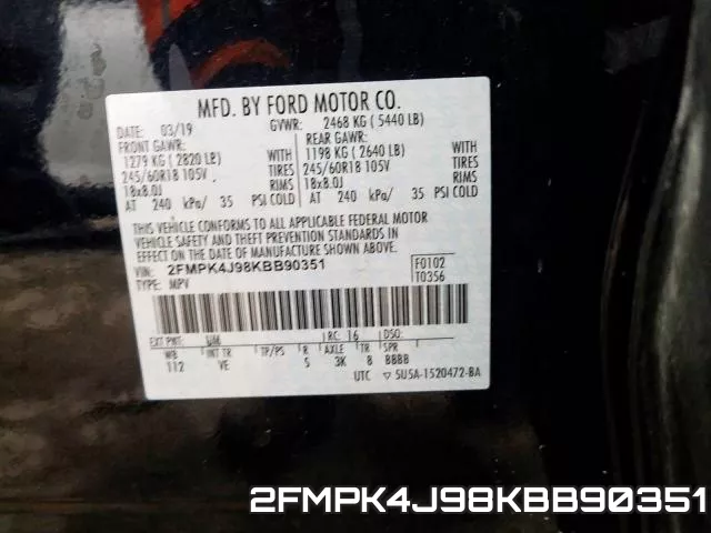 2FMPK4J98KBB90351 фото 2