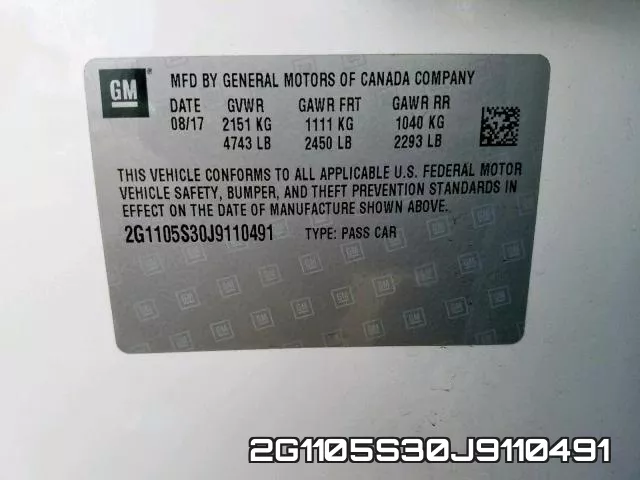 2G1105S30J9110491 фото 2