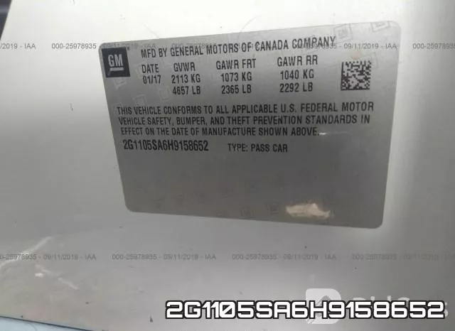 2G1105SA6H9158652 фото 10