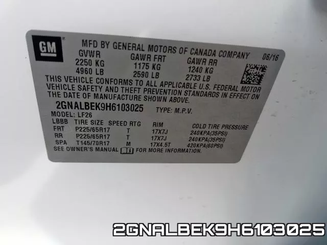2GNALBEK9H6103025 фото 2