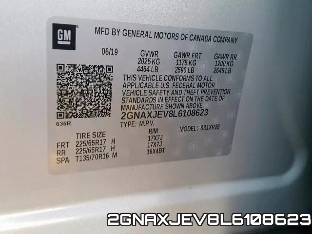 2GNAXJEV8L6108623 фото 2