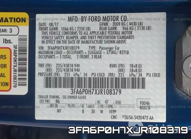 3FA6P0H7XJR108379 фото 8