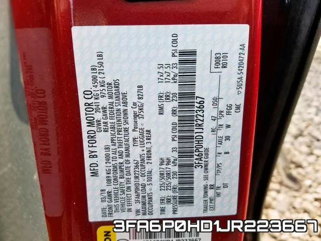 3FA6P0HD1JR223667 фото 2