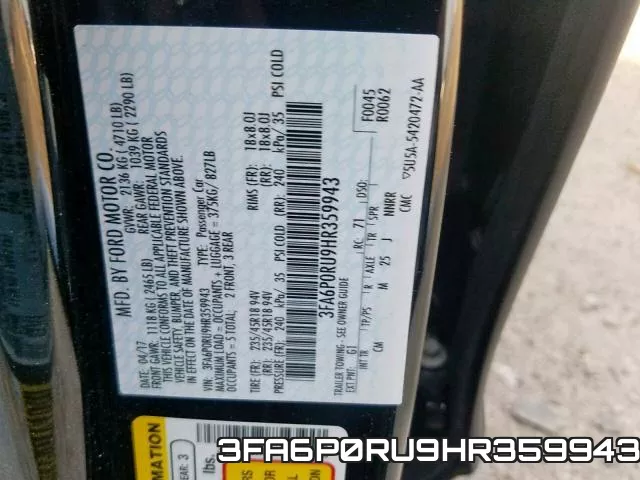 3FA6P0RU9HR359943 фото 2