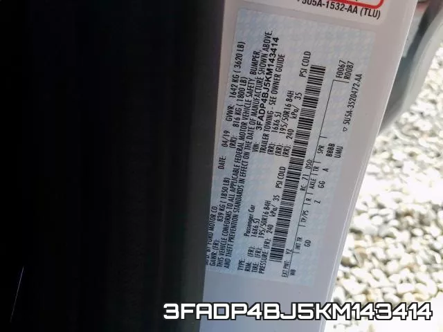 3FADP4BJ5KM143414 фото 2