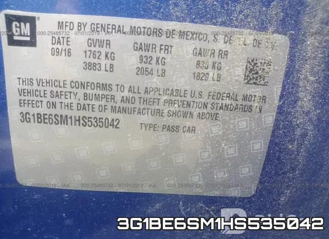 3G1BE6SM1HS535042 фото 9