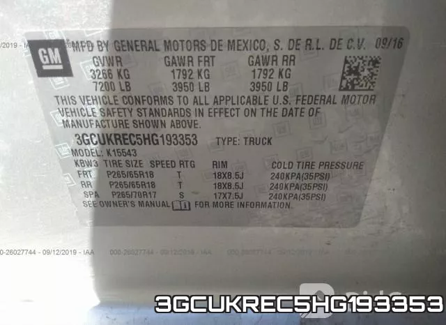 3GCUKREC5HG193353 фото 10