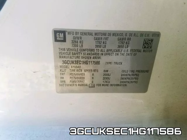 3GCUKSEC1HG117586 фото 2