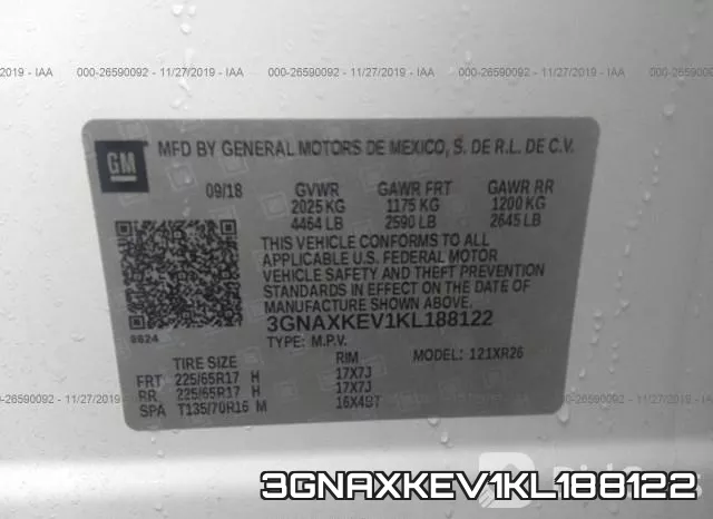 3GNAXKEV1KL188122 фото 10
