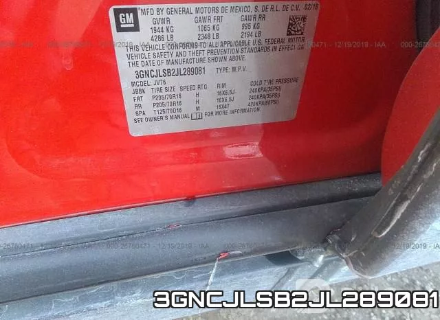 3GNCJLSB2JL289081 фото 9