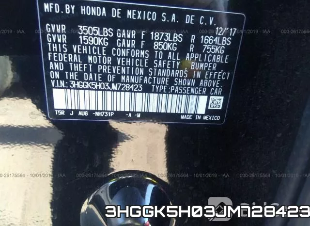 3HGGK5H03JM728423 фото 10