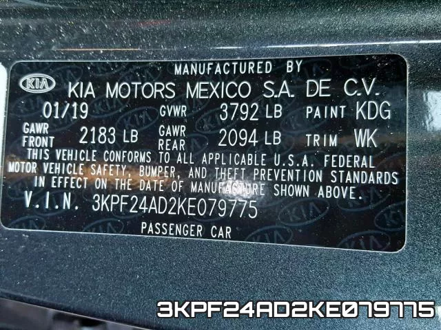 3KPF24AD2KE079775 фото 2