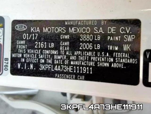 3KPFL4A73HE111911 фото 2