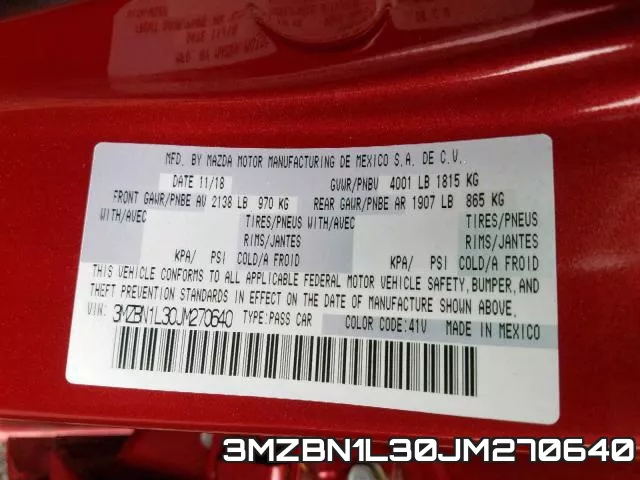 3MZBN1L30JM270640 фото 2