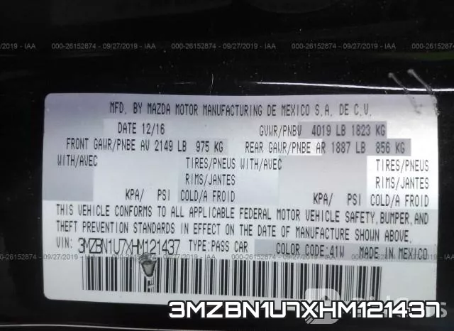 3MZBN1U7XHM121437 фото 10