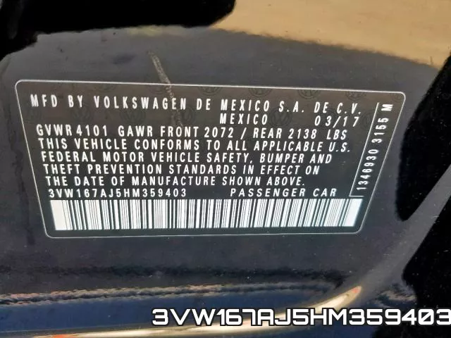 3VW167AJ5HM359403 фото 2