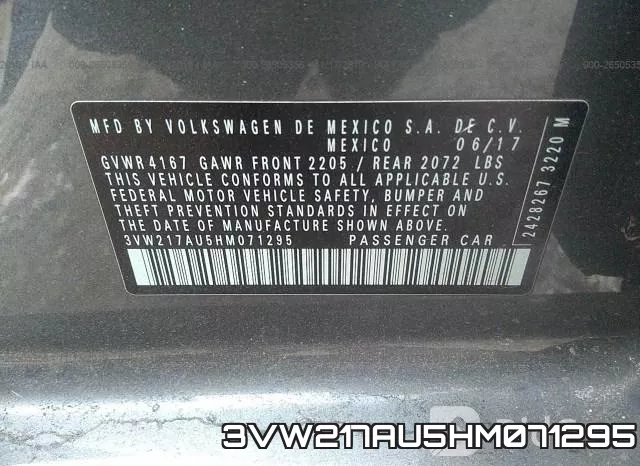3VW217AU5HM071295 фото 10