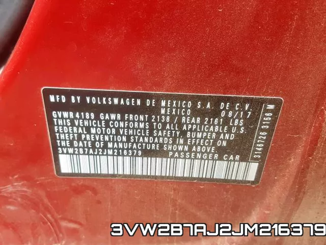 3VW2B7AJ2JM216379 фото 2