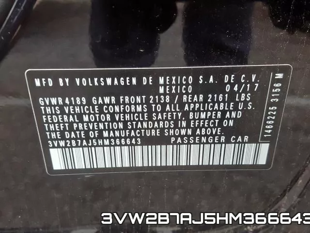 3VW2B7AJ5HM366643 фото 2