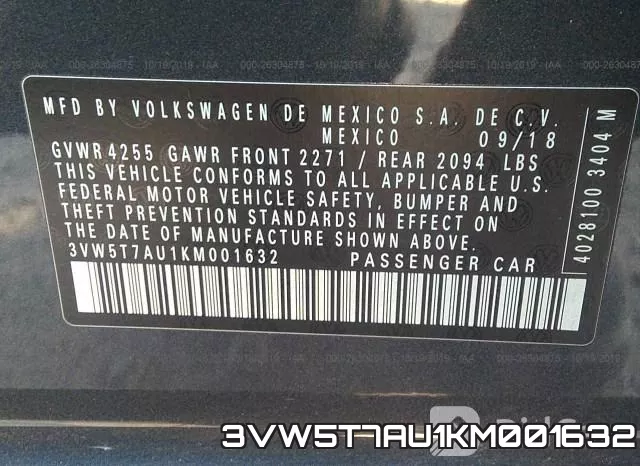 3VW5T7AU1KM001632 фото 9